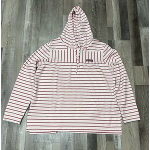 Vineyard Vines Striped Hoodie Pullover Nautical White Pink Women's‎ XL